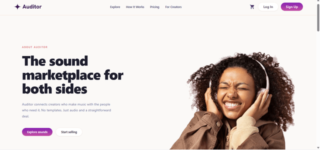 My Auditor digital audio marketplace homepage